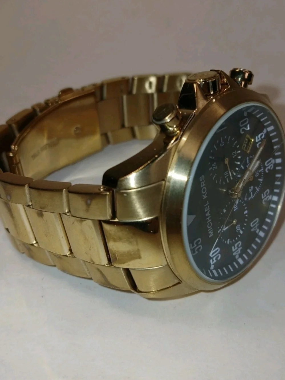 Michael Kors MK8361 Gage Black Dial Gold Tone Stainless Chronograph Men's Watch